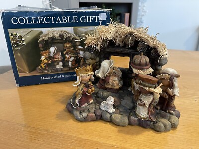 Weihnachten Sammler Geschenke Handarbeit & bemalt Poly Harz Krippe
