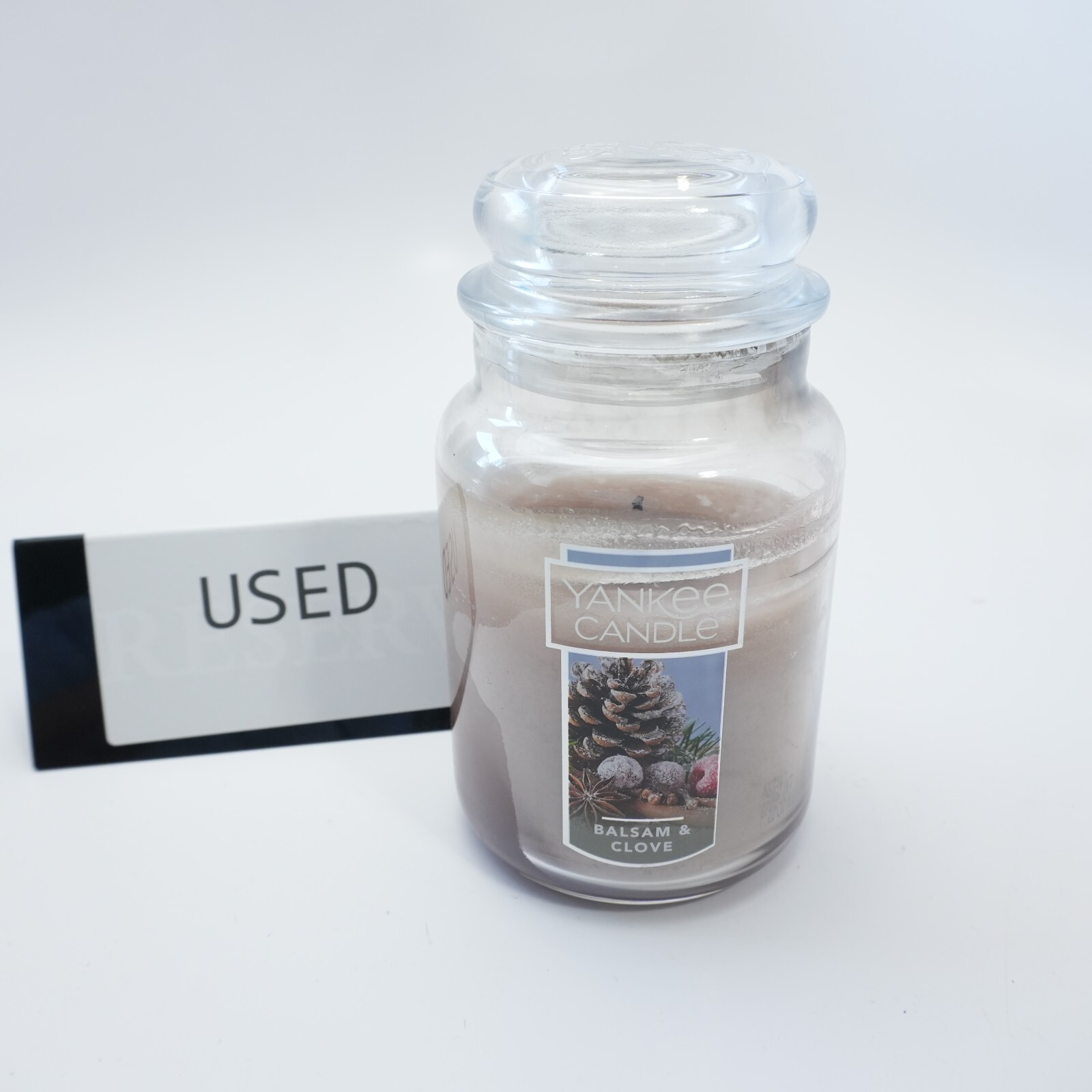 Pre-Owned Yankee Candle Large Jar 22 oz in Balsam & Clove Scent