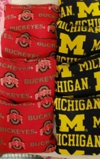All Weather Cornhole Bean Bags Set of 8 U of M - Ohio State - Regulation Bags