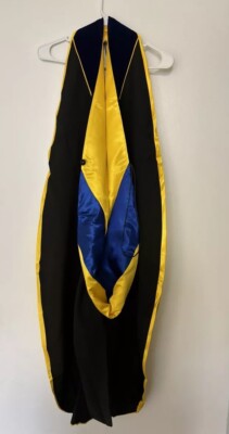 Graduation Deluxe Doctoral Hood (Gold/Blue) NEW