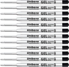 Gel Ink Ballpoint Refills 12 Pack, 0.7Mm Medium Point - Black