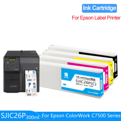 300ML/PC SJIC26P Compatible Ink Cartridge for Ep TM-C7500 Colorworks C7500 