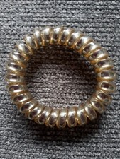 Gold Plastic Spiral Wrist Coil Keychain Spring Key Chain Holder Keyring Hair