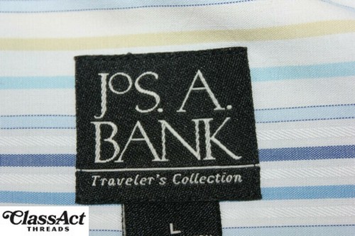 Jos A Bank Long Sleeve Button Down Travelers Collection Shirt Striped Sz L - Picture 4 of 5