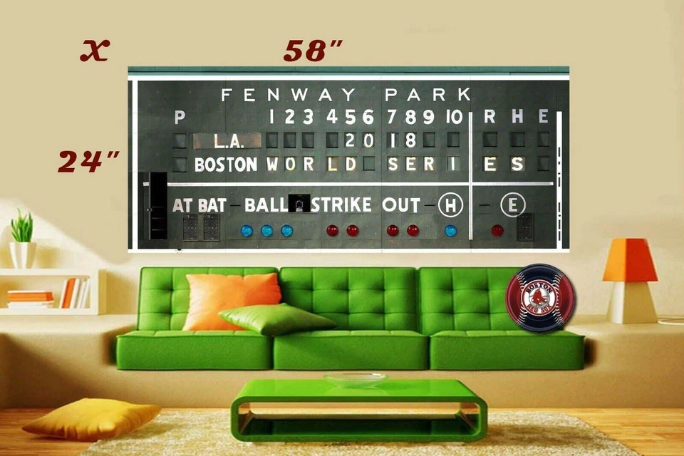 Fenway Park Scoreboard 24" x 58"  Removable World Series 2018 board - Image 2 of 4