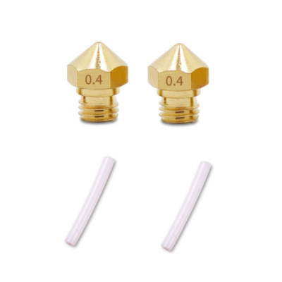 2 Pcs MK10 M7 Extruder Nozzle 0.4Mm and 2Pcs PTFE Tube Kit, for Wanhao Flashforg