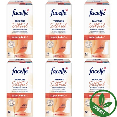 6 x 32 Stück | facelle Tampons SilkFeel super besonders sanftes Einführen