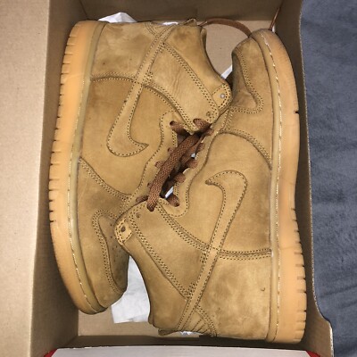 Nike Dunk Hi Premium Wheat Size 6Y Flax Green Gum 886070-200 Wmns 7.5  