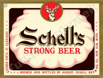 Schell's Strong Beer Label 9'' x 12'' Metal Sign