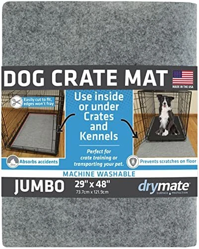 Dog Crate Mat Liner, Absorbs Urine, Waterproof, Non-Slip, 29 x 48 Light  Grey