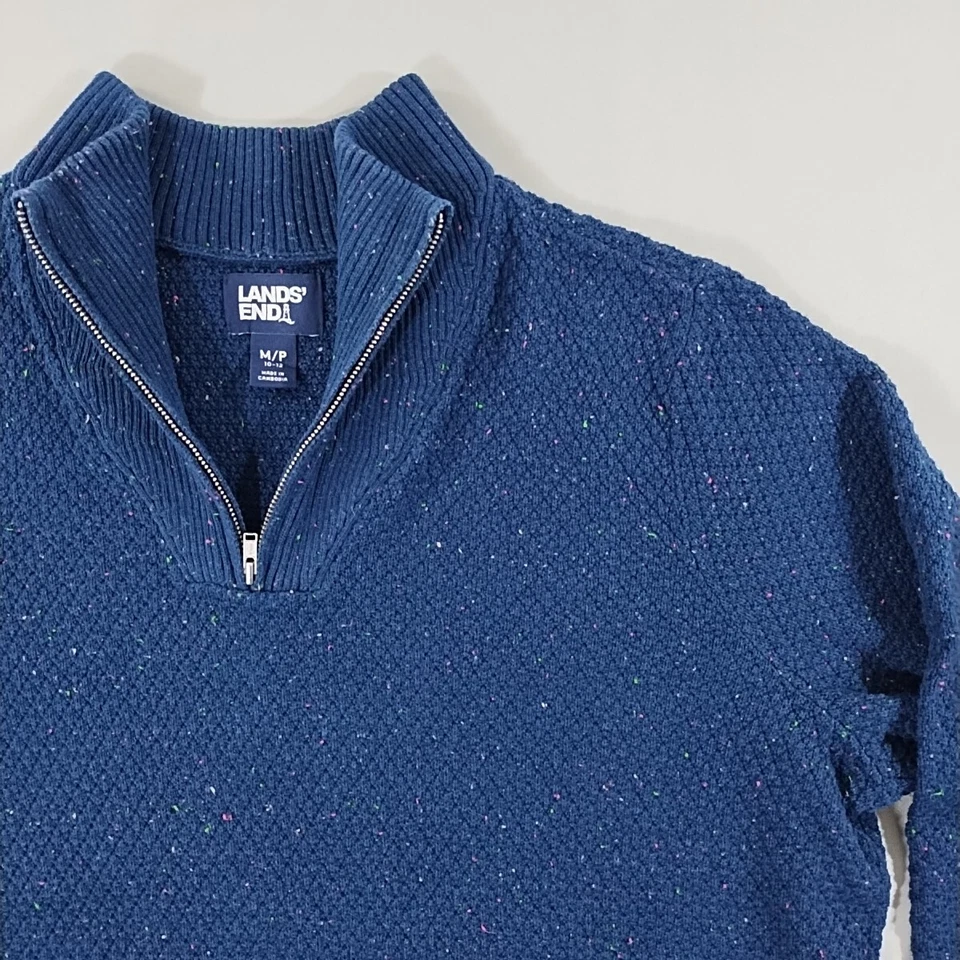 Lands End Pullover Sweater Womens Medium 10/12  Y2K Blue with Speckles - Image 3 of 4