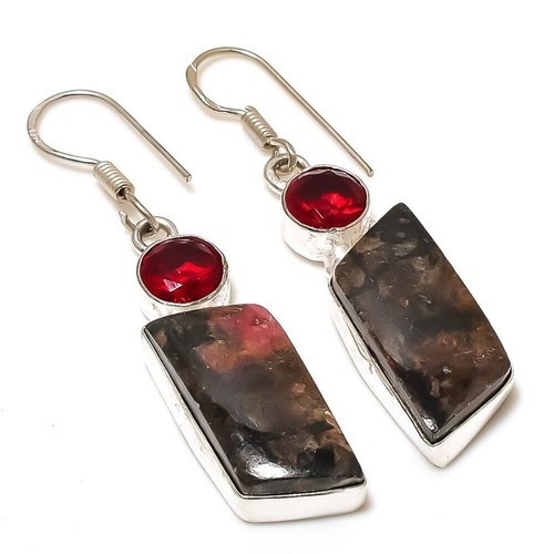 Boucles D'oreilles Pendantes En Argent 925 Et Tanzanite - Fait Main En Inde, Neuf Sans Emballage
