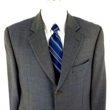 Jack Victor Lanzawood SPJ Wool 3 Button Sport Coat 42R Blue Tan Check