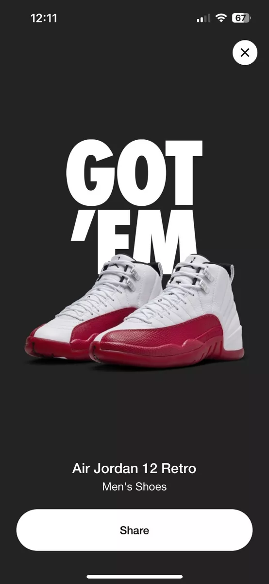 Red jordans 12 mens sales