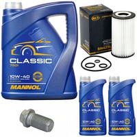 MotoröL Set Mannol Classic 10W-40 7 Liter + ÖLfilter + Schraube FüR Mercedes SL