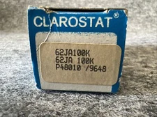 Clarostat 62JA100K 100K Ohm Rotary Potentiometer New