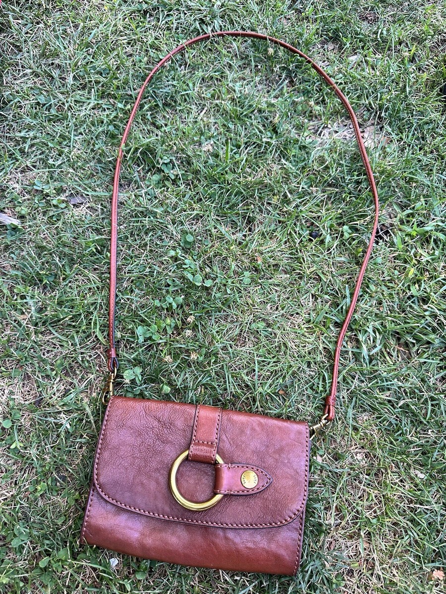 NWT FRYE Ring Crossbody Purse Handbag Brown Leather