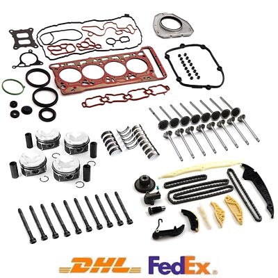 Engine Rebuild Overhaul Pistons Valves Seals Kit For VW Audi 2.0TFSI CNC CHH CNT