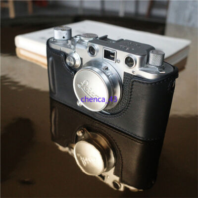 新品 本革カメラケース LEICA ライカ 3f/3c/Ⅲf/Ⅲc用 ブラック Genuine Leather Camera Case for Leica IIIF 3F IIIC 3C Camera Bag