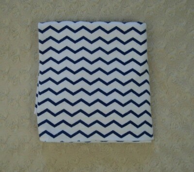 Circo Navy Blue White Chevron Baby Receiving Blanket Flannel Zig Zag Stripes