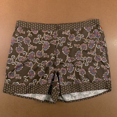 Knox Rose Womens Size 2X Toasted Walnut Floral High Rise 5'' Inseam Shorts NWT