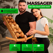 Timbergood Wooden 6-Rollers Massager for Back, Spine, Neck, Body and Pain Relief