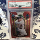 2021 Panini Prizm Stained Glass Aaron Judge #SG-5 Red Mojo /149 PSA 10