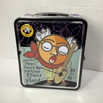 Einstein Bros Bagels Tin LunchBox DO-SI-DO Swing Your Partners 8x7x4 2002