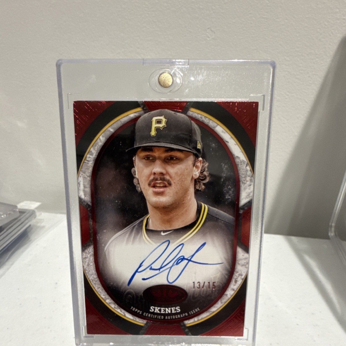 ポールスキーンズ PAUL SKENES 直筆サインボール auto topps Paul Skenes Auto /15 🔥 2025 Topps Certified Autograph Red #13/15