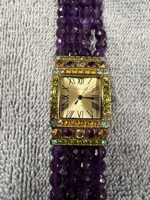 Heidi Daus Swarovski Crystal 4 Strand Amethyst Purple Bead  display picture 2