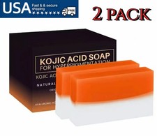 Kojic Acid Soap 2 Pcs with Vitamin C Collagen Retinol Dark Spot Remover US Stock