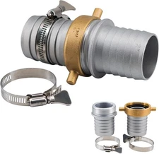 2-Inch Water Pump Hose Connector Set, Aluminum Fittings with 2 Clamps, Heavy Dut