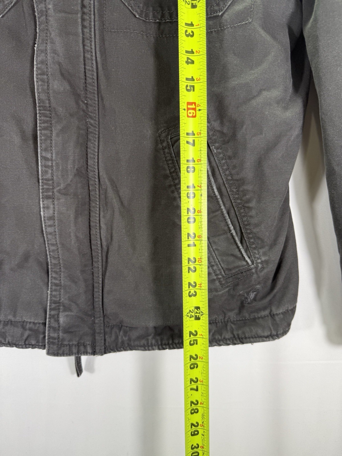 American Eagle Utility Jacket Size Small Gray Hoo… - image 7