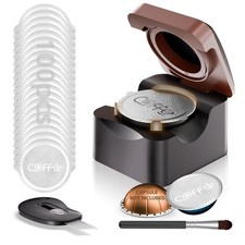 Reusable Vertuo Pods Refill Kit for 1 Holder  100 Foils  1 Brush, Black