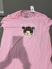 Monchhichi Pink Graphic Print T-Shirt Crew Ne...