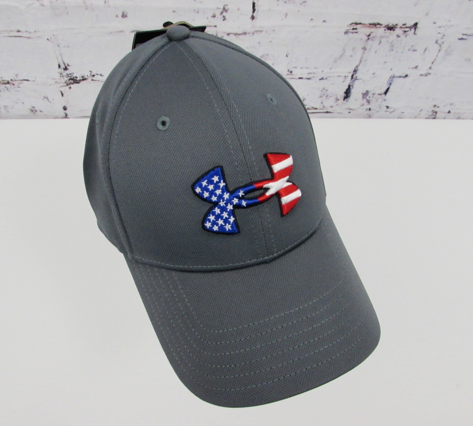 UNDER ARMOUR Hat Cap Flex Fit L/XL Gray Freedom Blitzing Ame