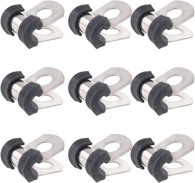 Keadic 20 Stück 4 mm Kabelklemmen, Gummi-Drahtklemmen, Edelstahl, mit Gummi 