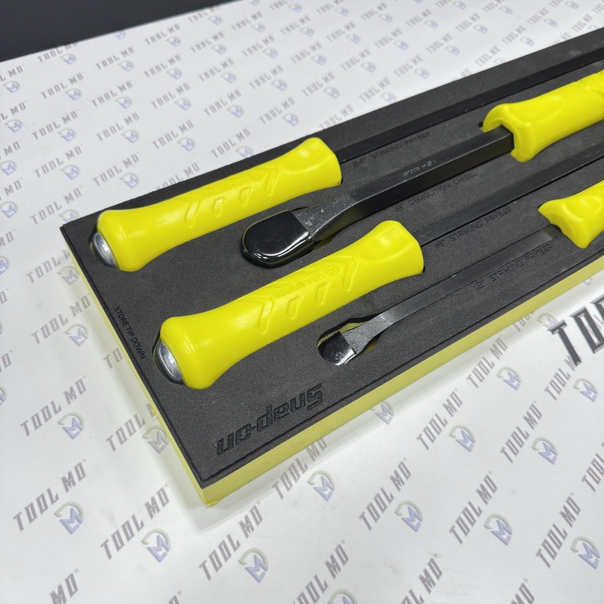 Snap-on Tools NEW 5pc HI VIZ YELLOW Prybar Chisel Foam Set