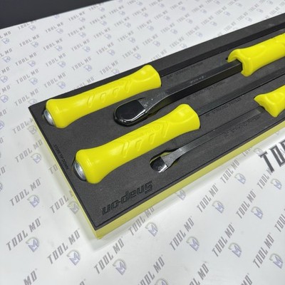 Snap-on Tools NEW 5pc HI VIZ YELLOW Prybar Chisel Foam Set