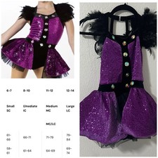 Weissman Don  t Forget My Love Dance Costume MC Medium 11-12 Velvet Feather Trm