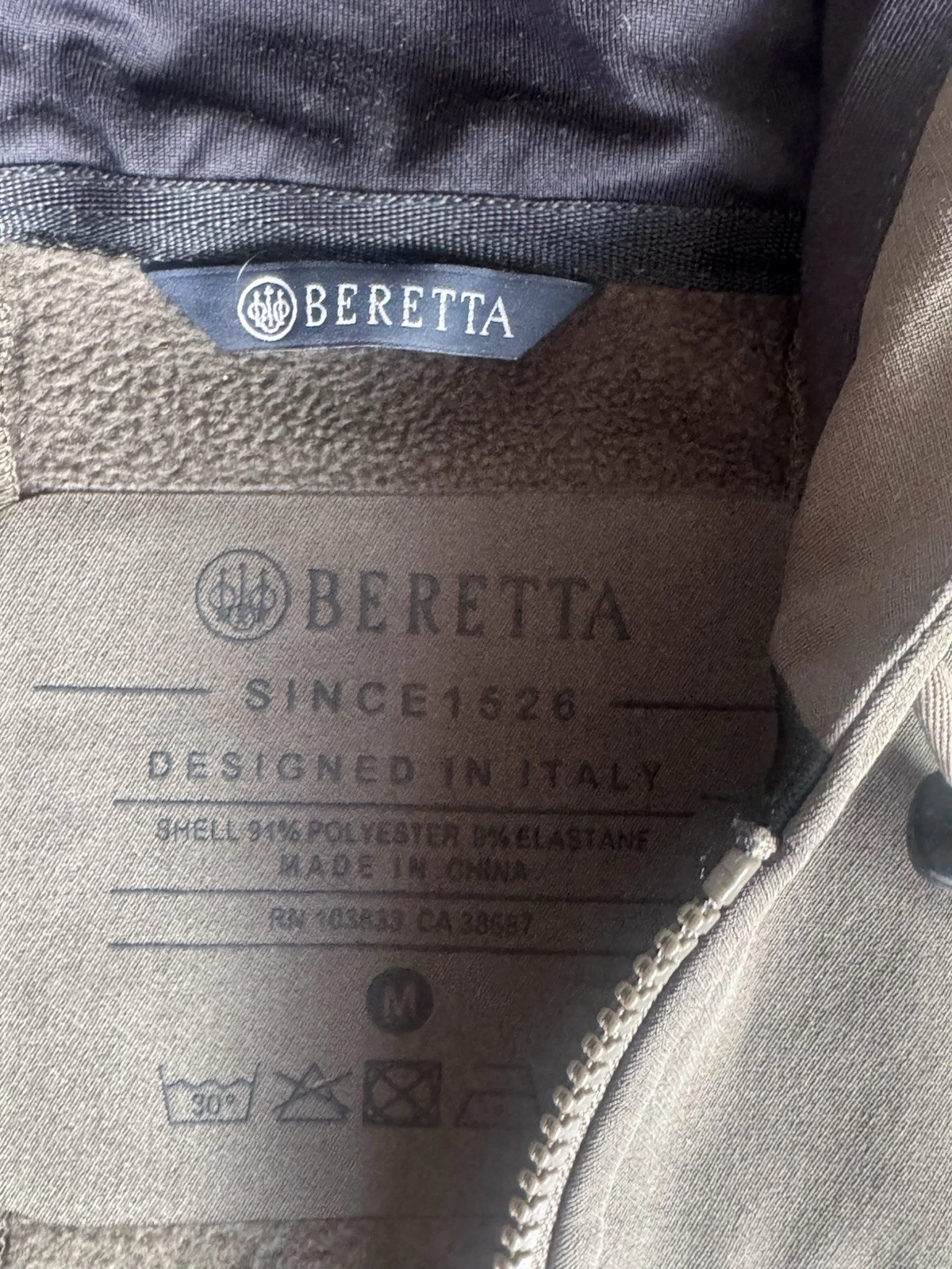 Beretta Olive Green Softshell Hooded Jacket Full Zip Outdoor Hunting - Men's M image 5