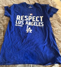 LOS ANGELES DODGERS Baseball 2020 Postseason SMALL Fanatics Shirt Blue MLB