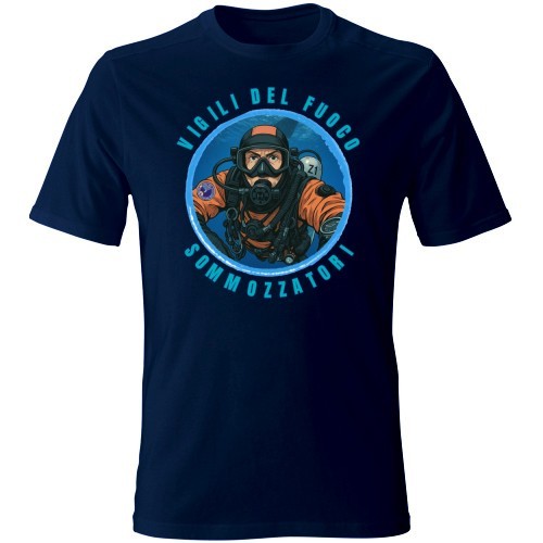 T-Shirt unisex Sommozzatori Vigili Del Fuoco VVF Pompieri - Foto 1 di 2