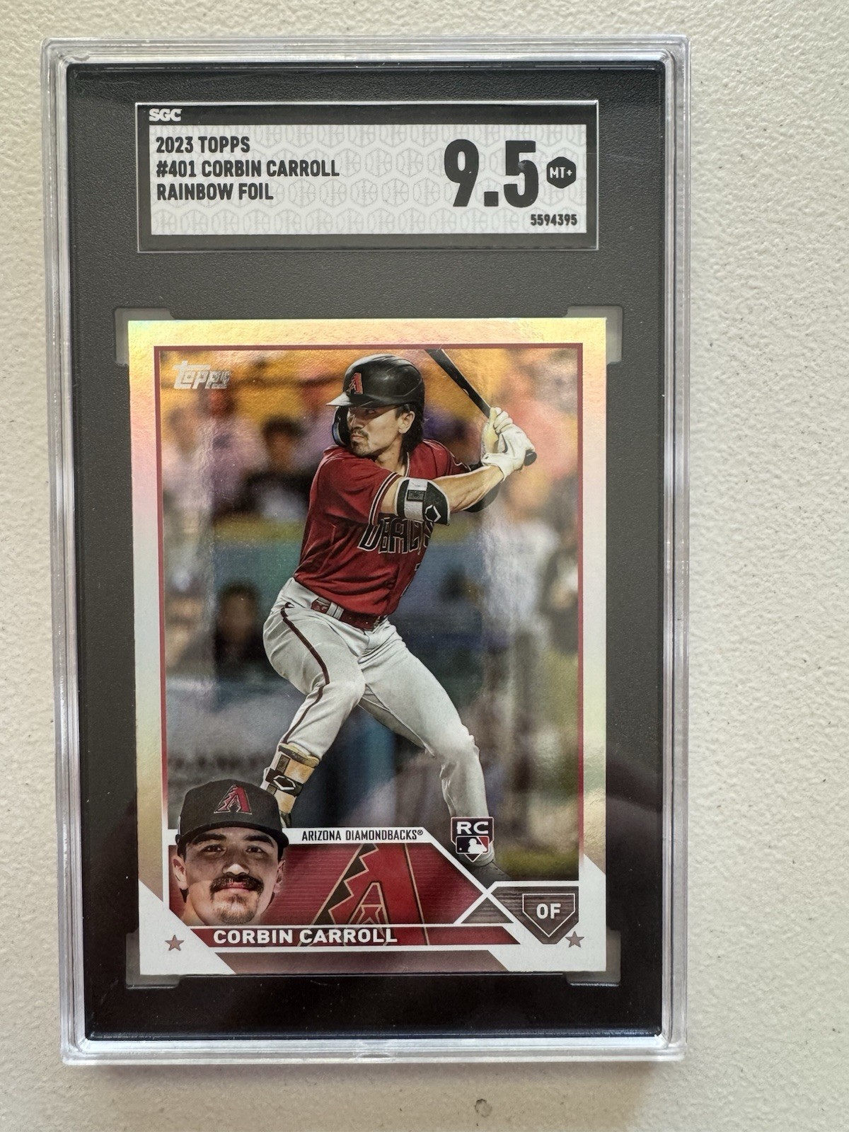 2023 TOPPS CORBIN CARROLL RC RAINBOW FOIL MINT SGC 9.5 ARIZONA DIAMONDBACKS #401