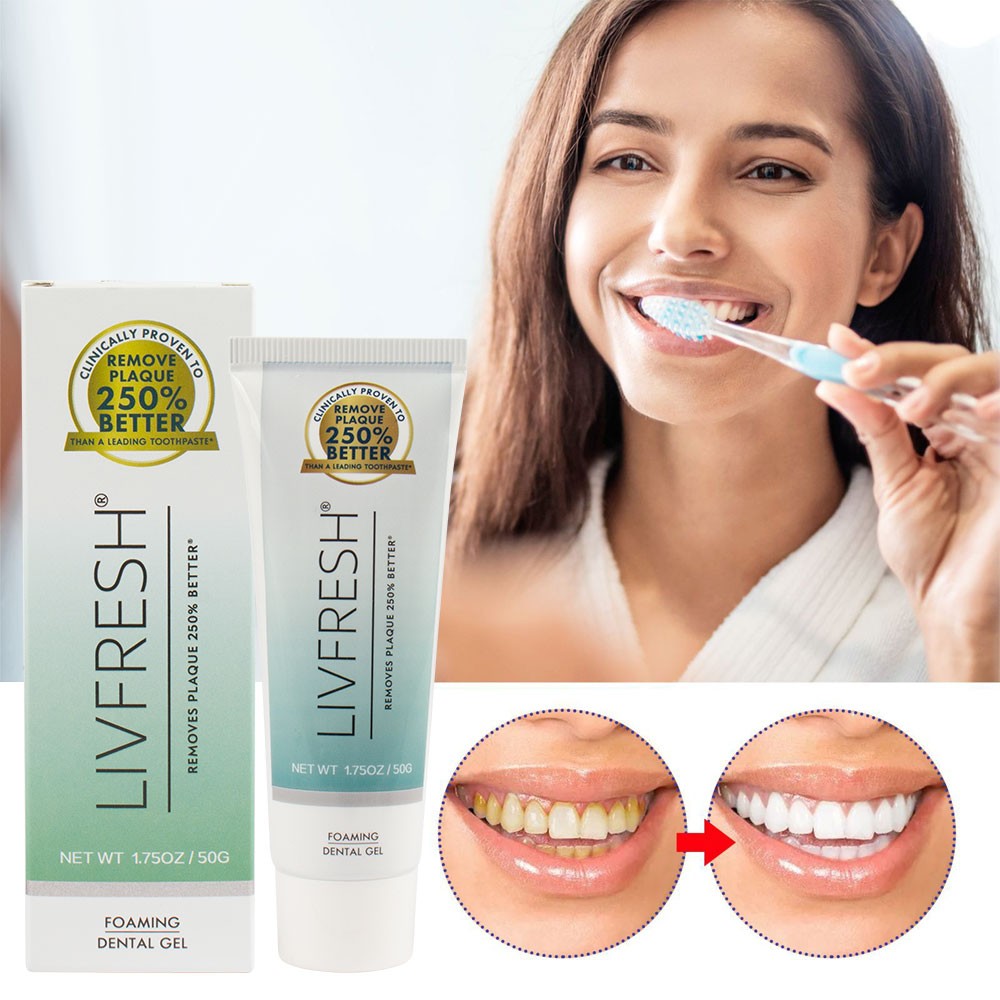 LIVFRESH Toothpaste Gel Clinically Proven to Remove Plaque 250% Better TL