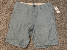 NWT Tommy Bahama Sand Dune Stripe Shorts Mens Size 32 Dusty Aqua 100 Linen 10  