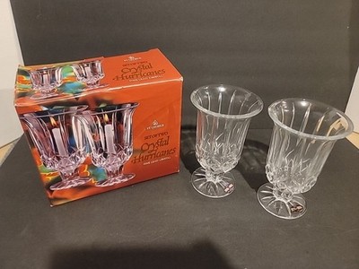 St Georfe Crystal Set of 2 Crystal Hurricanes - w/ Original Box - MADE IN USA