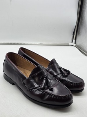 Johnston & Murphy Shoes Mens Size 11M Burgundy Tassel Loafers Leather Dress