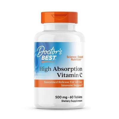 Doctor's Best High Absorption Vitamin C 500mg with 60 Count (Pack of 1)