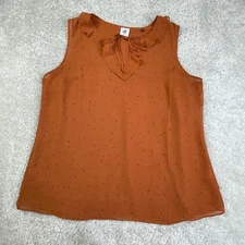 Cabi Orange Sprinkle Blouse Top Lined Womens XL